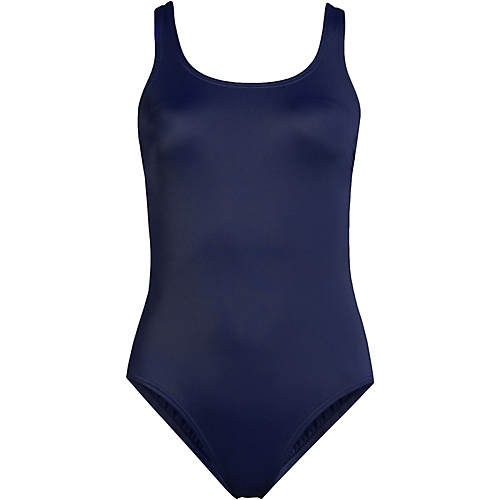Women's Chlorine Resistant High Leg Soft Cup Tugless Sporty One Piece Swimsuit - Secondary