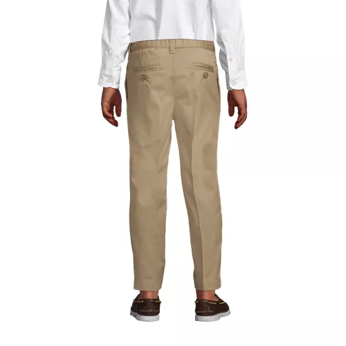 School Uniform Boys Tailored Fit Blend Iron Knee Plain Front Pants, Back