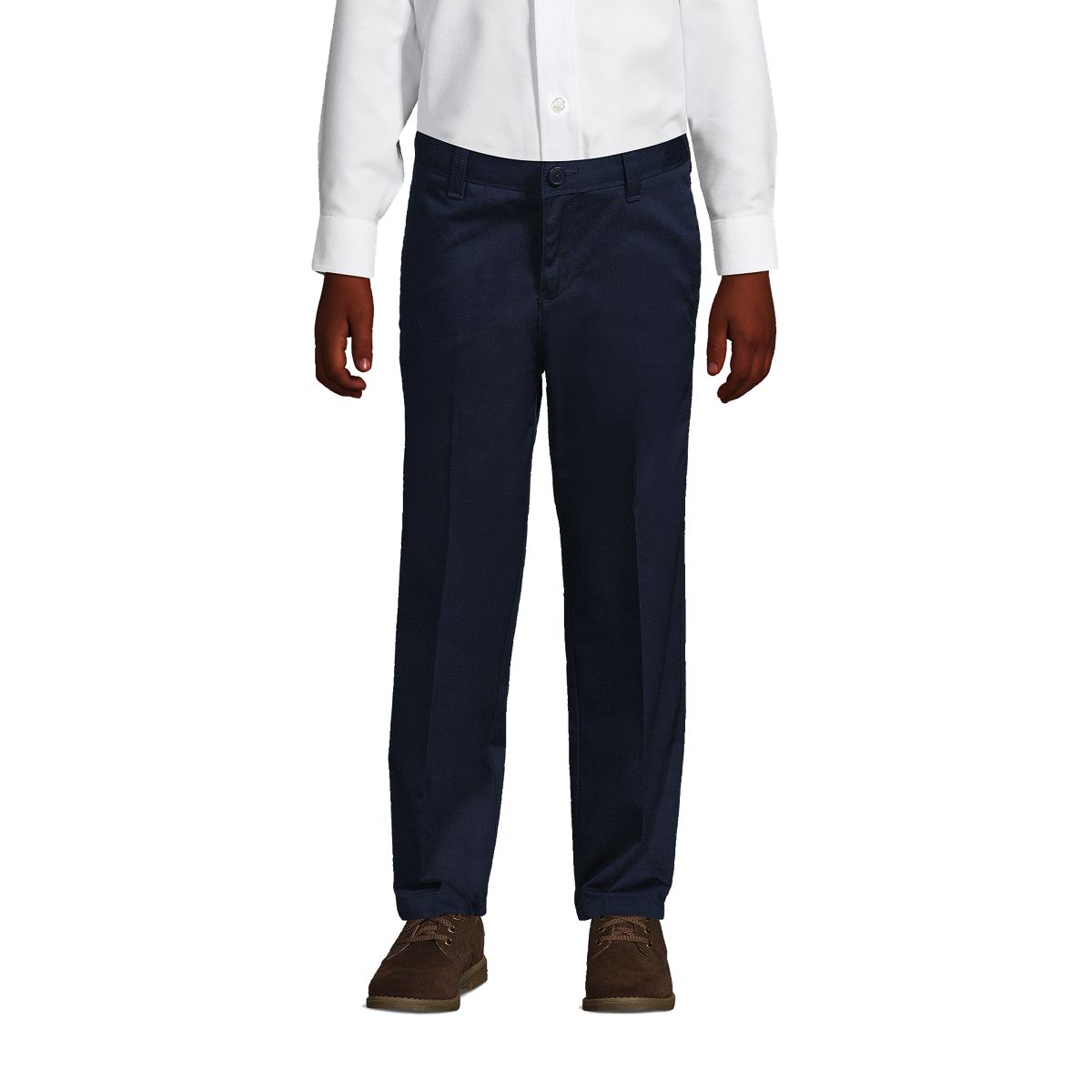School Uniform Boys Tailored Fit Blend Iron Knee Plain Front Pants