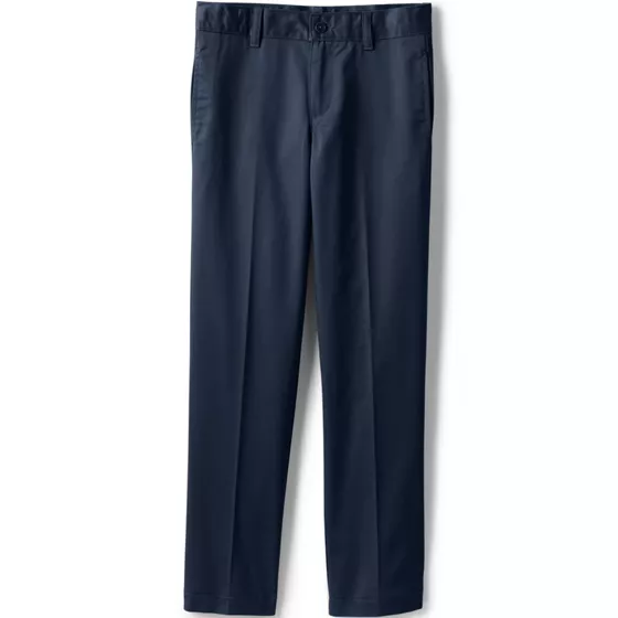 Boys Tailored Fit Blend Iron Knee Plain Front Pants - primary