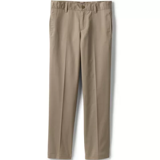 School Uniform Boys Tailored Fit Blend Iron Knee Plain Front Pants - primary