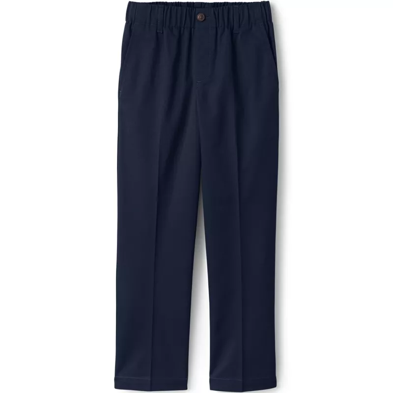 Boys Elastic Waist Pull-On Chino Pants, Front