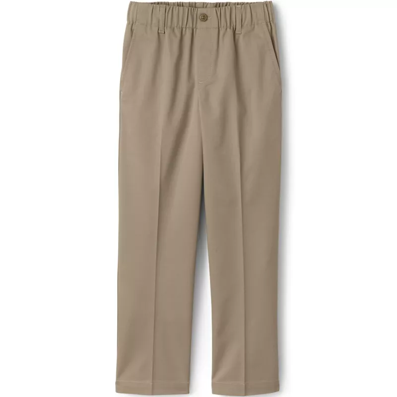 Boys Elastic Waist Pull-On Chino Pants, Front