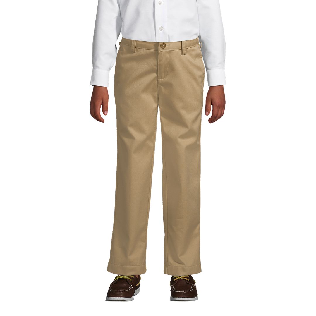 School Uniform Boy's Iron Knee Wrinkle Resistant Plain Front Chino Pants