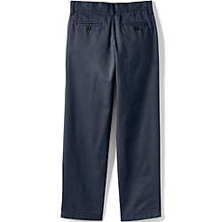 Boy's Iron Knee Wrinkle Resistant Plain Front Chino Pants, Back