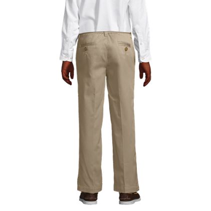 Boys Slim Fit Iron Knee Blend Plain Front Chino Pants - image 3