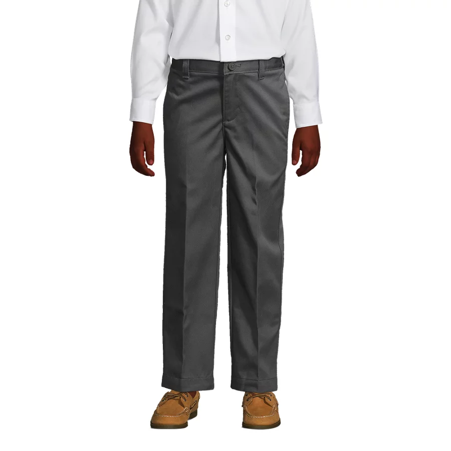 School Uniform Boys' Iron Knee Blend Plain Front Chino Pants