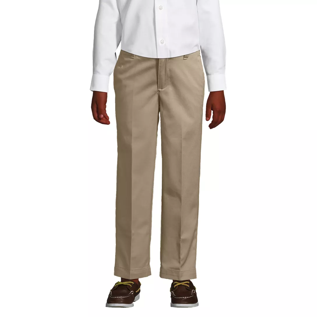 School Uniform Boys Iron Knee Blend Plain Front Chino Pants