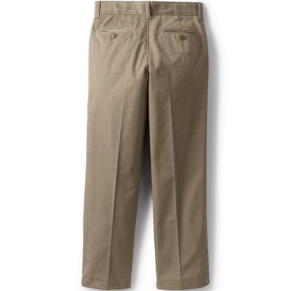Boys Slim Fit Iron Knee Blend Plain Front Chino Pants - image 1