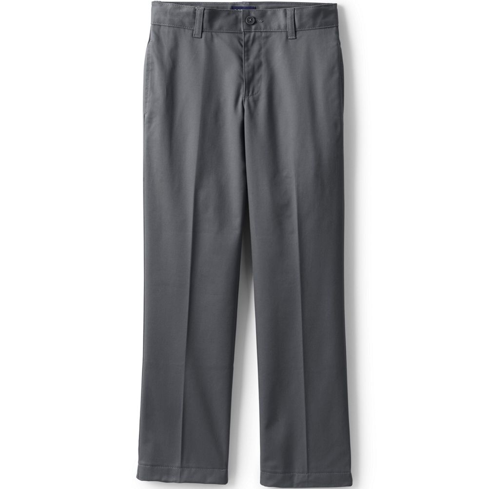 Boys Iron Knee Blend Plain Front Chino Pants | Lands' End