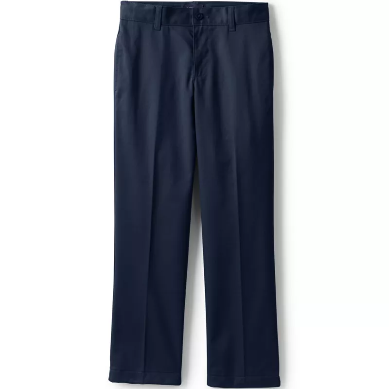 Boys Husky Iron Knee Blend Plain Front Chino Pants, Front