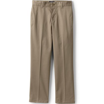 Boys Slim Fit Iron Knee Blend Plain Front Chino Pants - primary