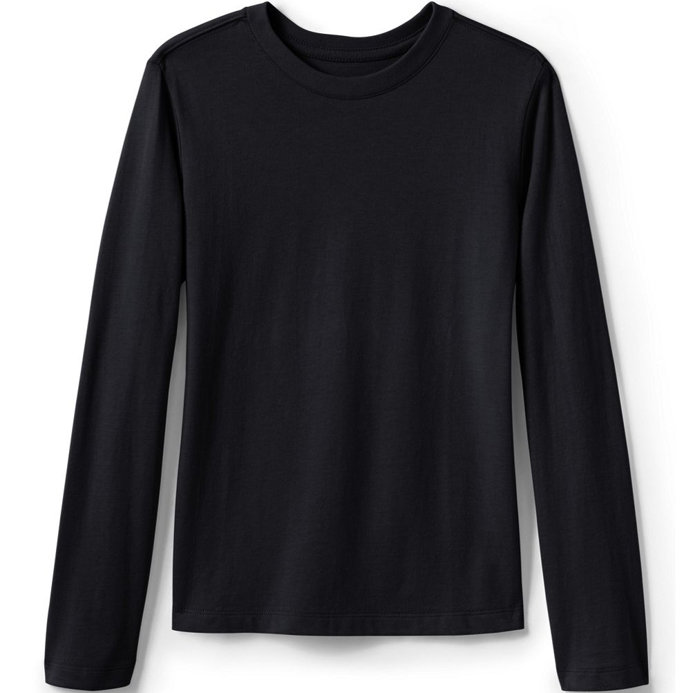 Girls long shop sleeve black top