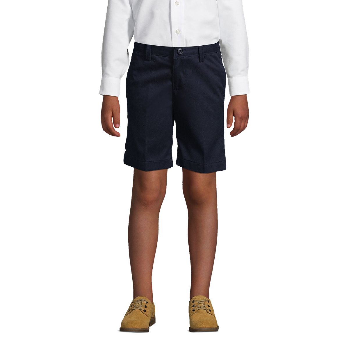 School Uniform Boys Plain Front Wrinkle Resistant Chino Shorts