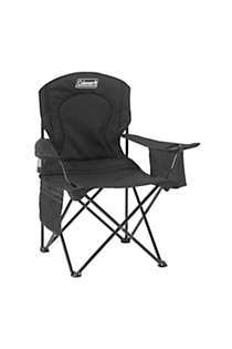 Coleman Custom Logo Cushioned Folding Quad Chair with Armrest Cooler