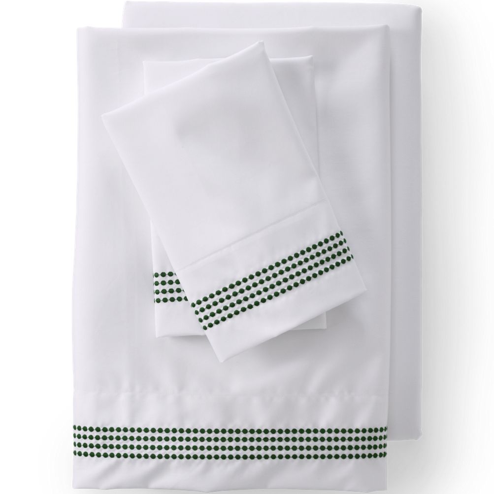 400 Thread Count Sateen Embroidered Sheets | Lands' End