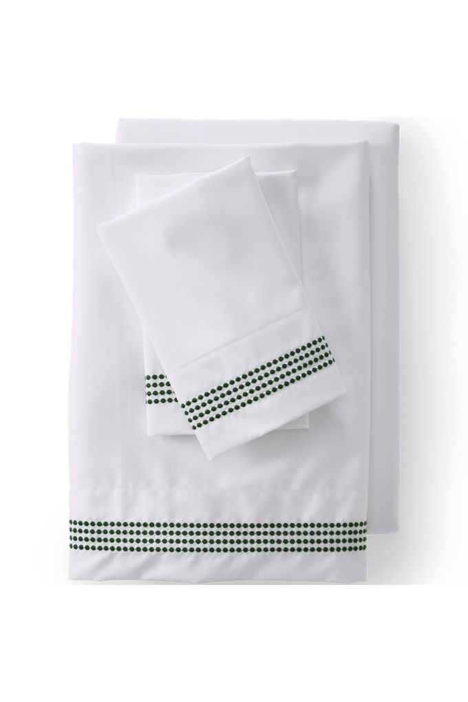 Lands' End 400 Thread Count Sateen Embroidered Sheets
