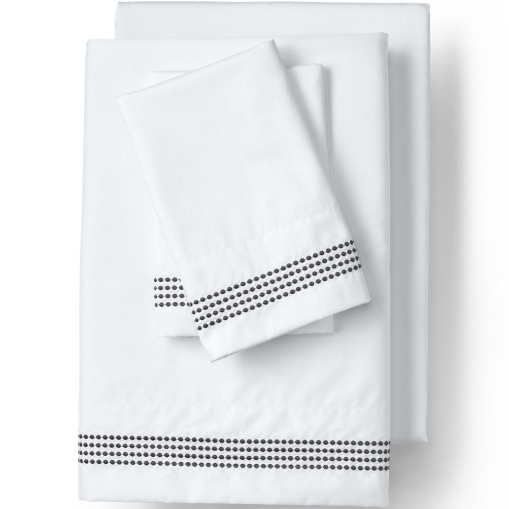 Supima Cotton No Iron Sateen Embroidered Sheets - 400 thread