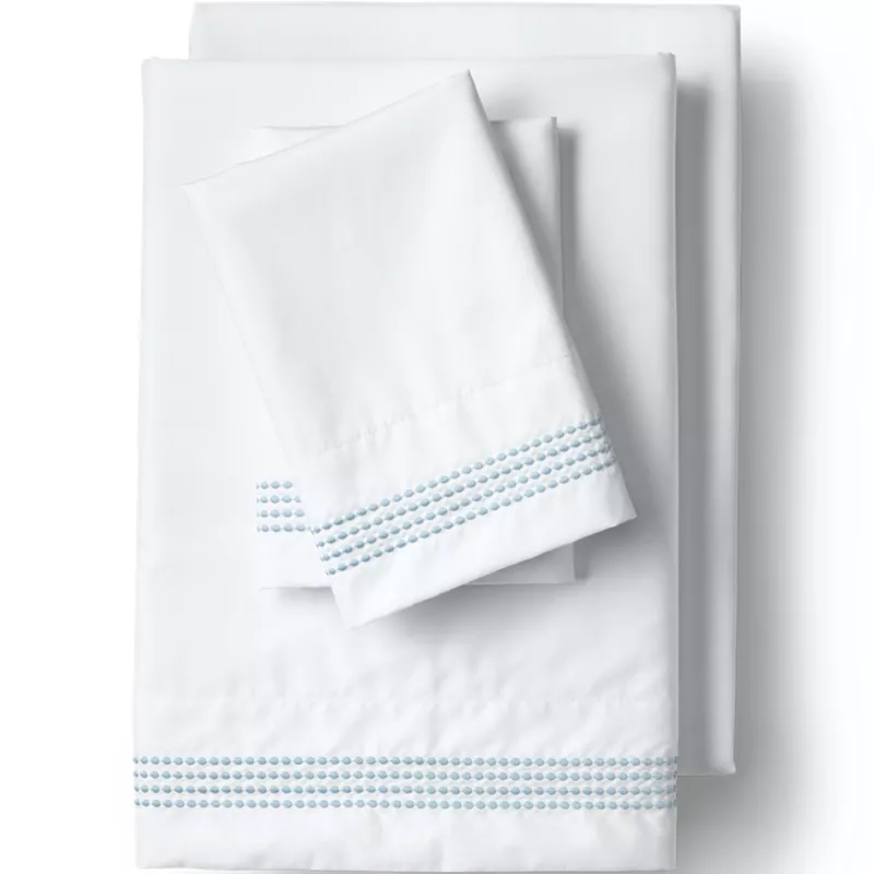 400 Thread Count Sateen Embroidered Sheets, Front