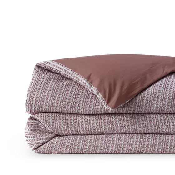Cotton Matelasse Textured Stripe Duvet Bed Cover - primary