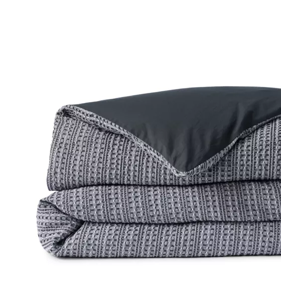 Cotton Matelasse Textured Stripe Duvet Bed Cover - primary