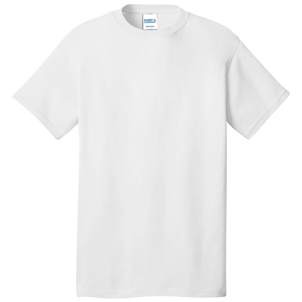 Port & Company Unisex Tall Screen Print Cotton T-Shirt - White - L