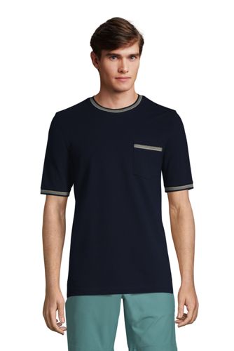 T-Shirt aus Stretch-Piqué mit Brusttasche für Herren