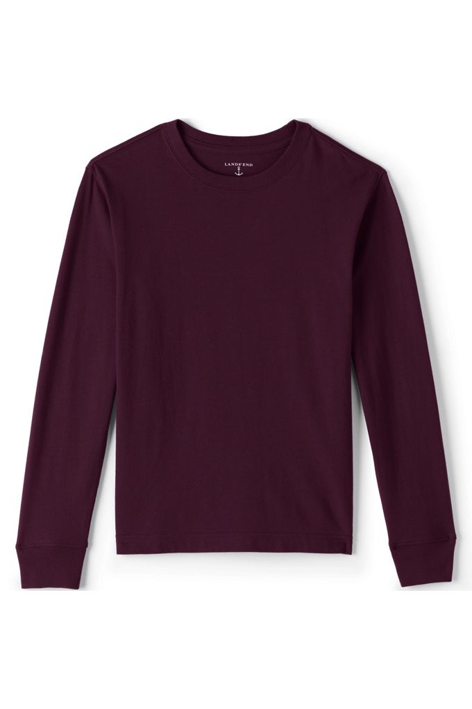 Boys Long Sleeve Essential T-shirt - Lands' End - Red - M