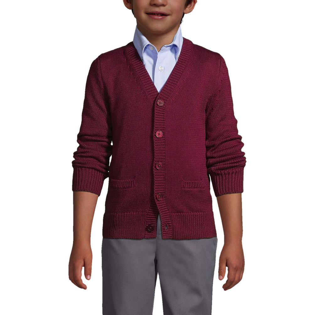 School Uniform Boys Cotton Modal Button Front Cardigan Sweater