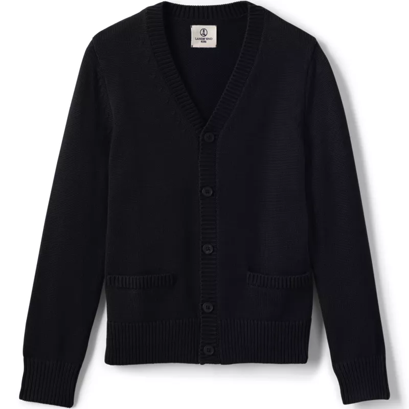 Boys Cotton Modal Button Front Cardigan Sweater, Front