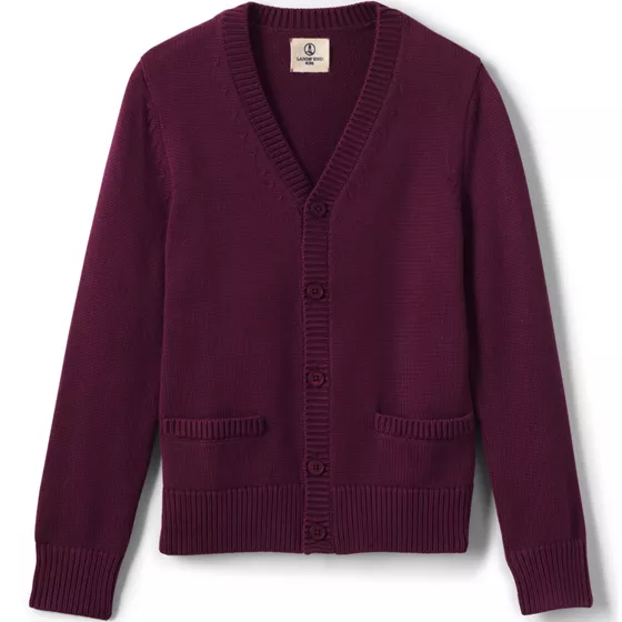 School Uniform Boys Cotton Modal Button Front Cardigan Sweater - primary