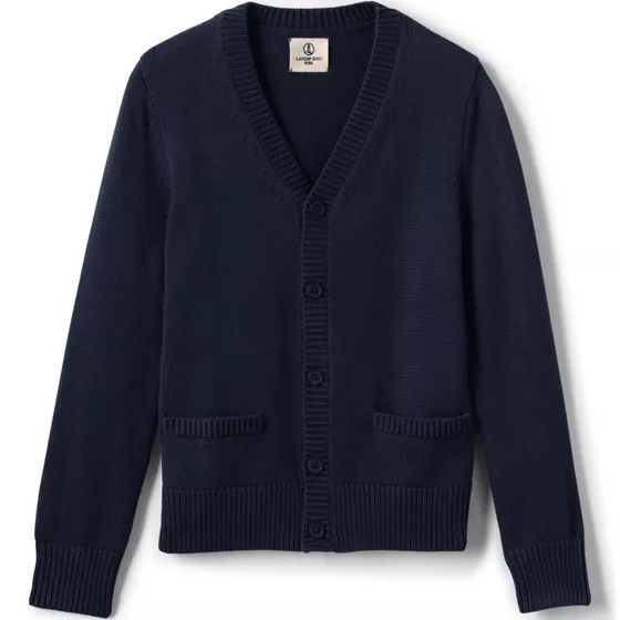 School Uniform Boys Cotton Modal Button Front Cardigan Sweater - primary