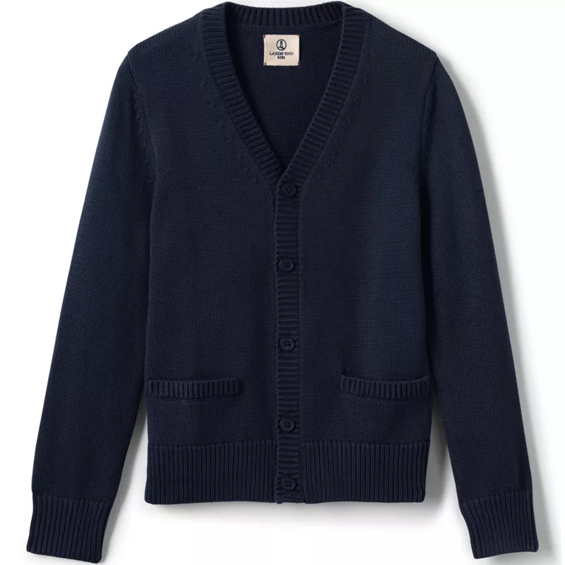 Boys Cotton Modal Button Front Cardigan Sweater, Front