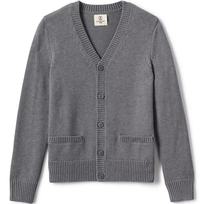 Boys Cotton Modal Button Front Cardigan Sweater, Front