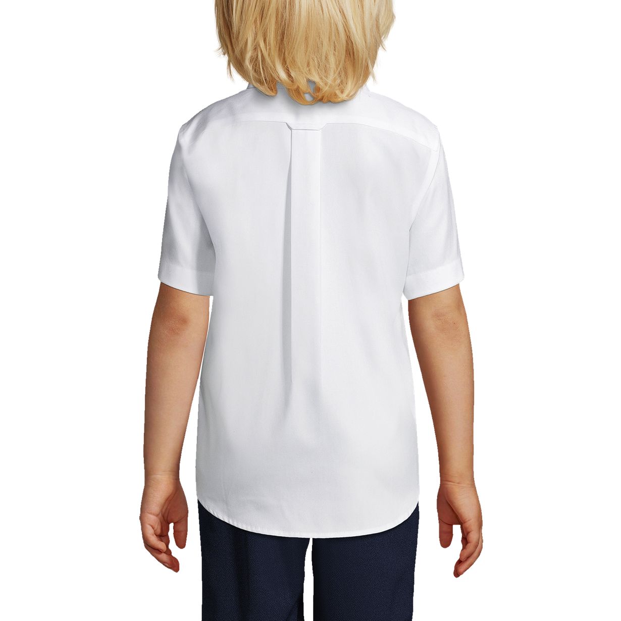 School Uniform Boys Short Sleeve No Iron Pinpoint Dress Shirt