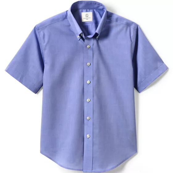School Uniform Boys Short Sleeve No Iron Pinpoint Dress Shirt - primary