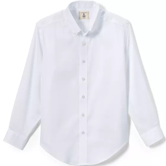 Boys Long Sleeve No Iron Pinpoint Dress Shirt - primary