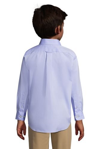 Lands' End School Uniform Boys Short Sleeve No Iron Pinpoint Dress Shirt