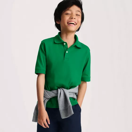 Kids Short Sleeve Interlock Polo Shirt - primary