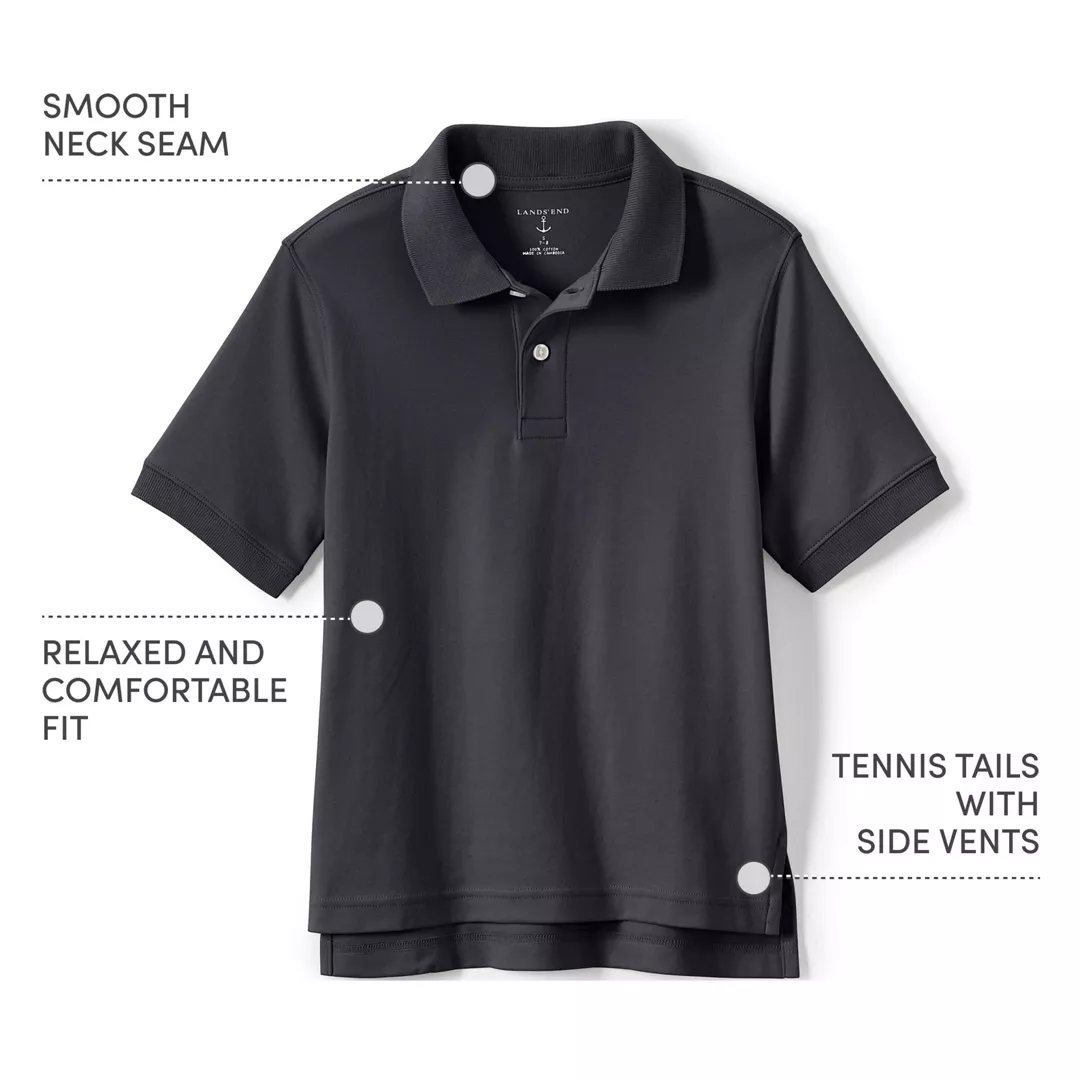 School Uniform Kids Short Sleeve Interlock Polo Shirt