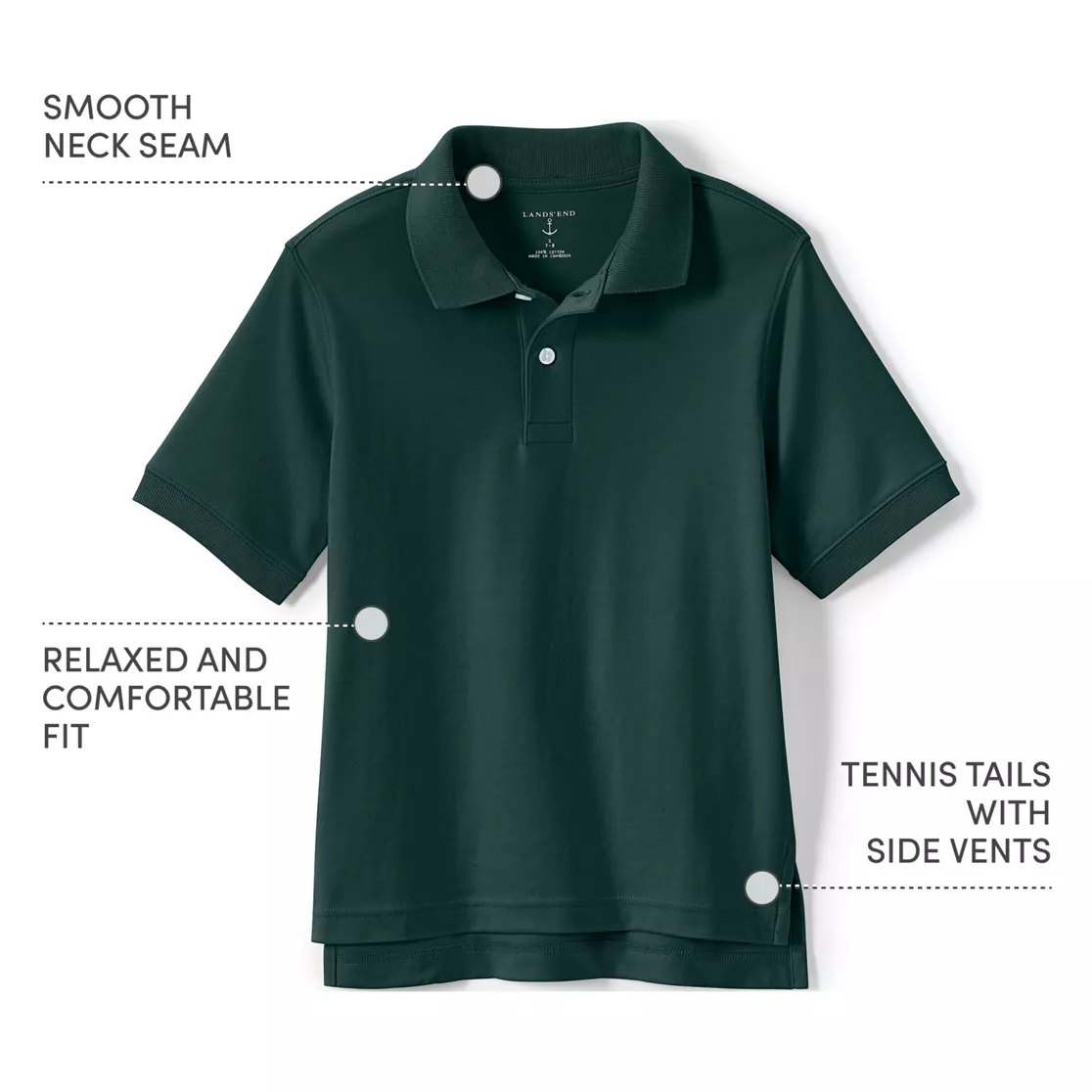 School Uniform Kids Short Sleeve Interlock Polo Shirt