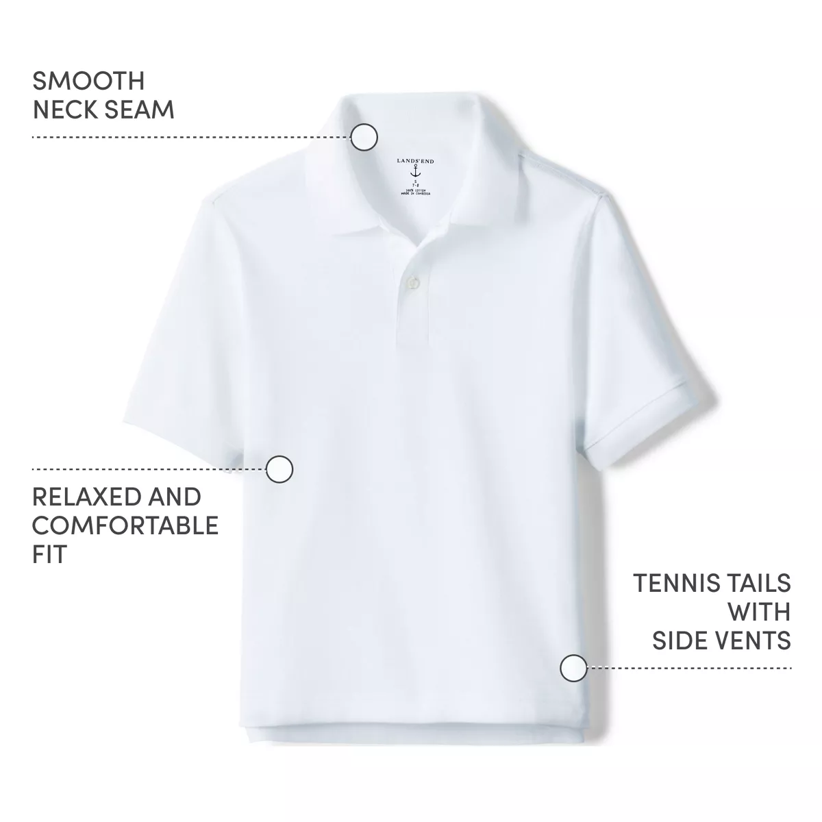 School Uniform Kids Short Sleeve Interlock Polo Shirt