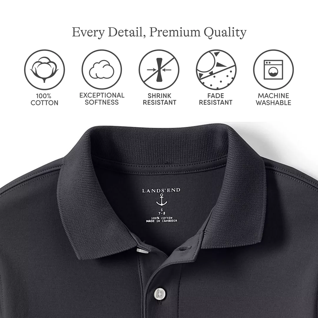 School Uniform Kids Short Sleeve Interlock Polo Shirt