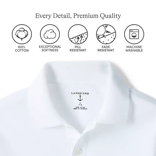 School Uniform Kids Short Sleeve Interlock Polo Shirt, alternative image