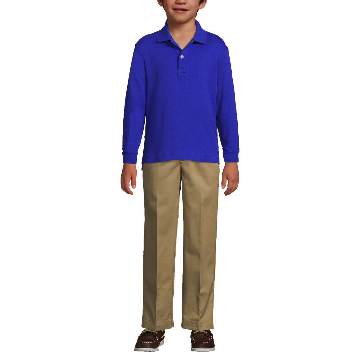 School Uniform Kids Long Sleeve Interlock Polo Shirt