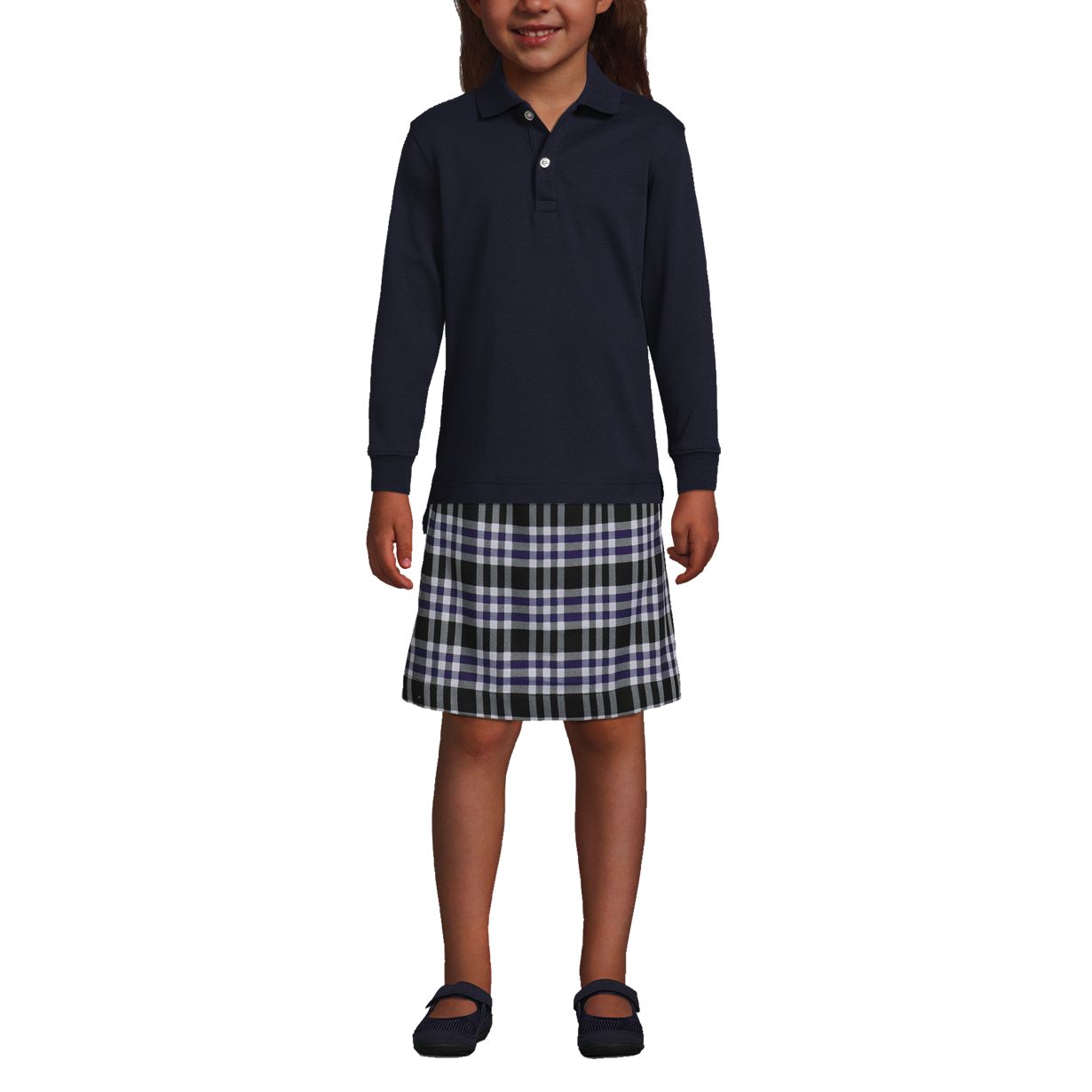 School Uniform Kids Long Sleeve Interlock Polo Shirt