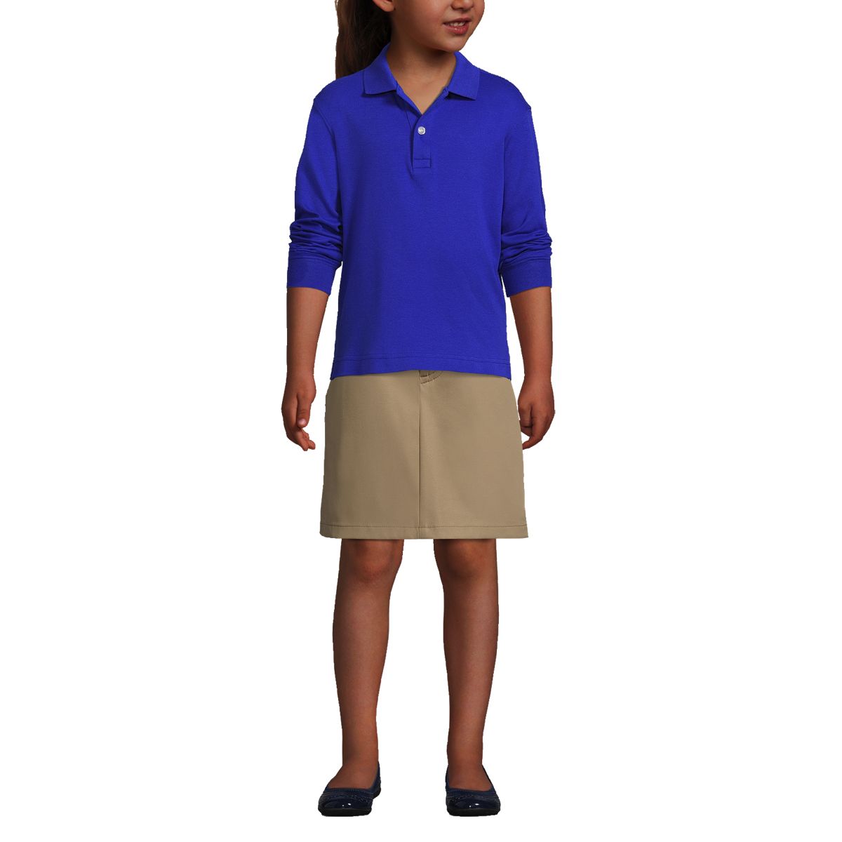 School Uniform Kids Long Sleeve Interlock Polo Shirt