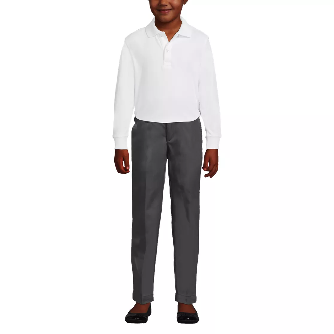 School Uniform Kids Long Sleeve Interlock Polo Shirt