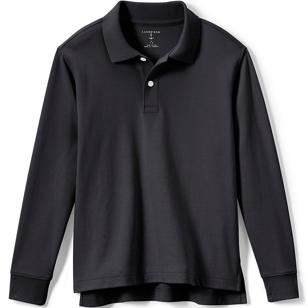 Kids Long Sleeve Interlock Polo Shirt | Lands\' End