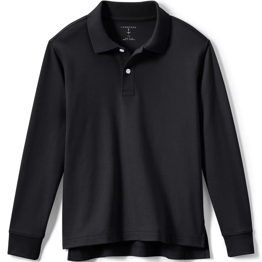 Kids' Long Sleeve Interlock Polo Shirt